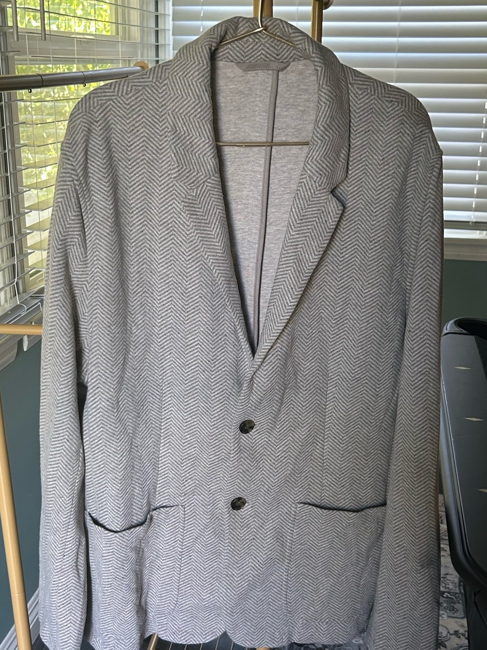 Marine Layer Men's Gray Herringbone Blazer - Classic Tailored Style size XL